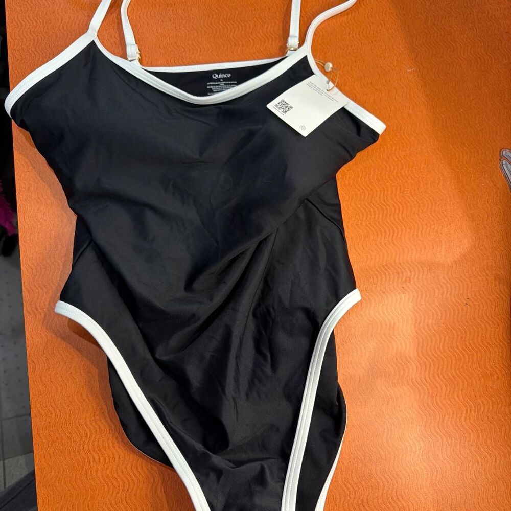 Quince Men's Black and Grey Swimsuit-one-piece
